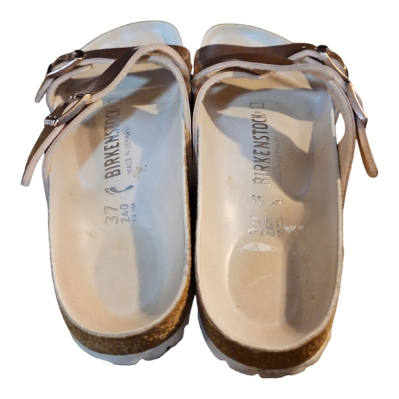 Birkenstock Size 37 (US 6) Narrow Yao Hex Criss Cross Sandal In Copper - Picture 4 of 5